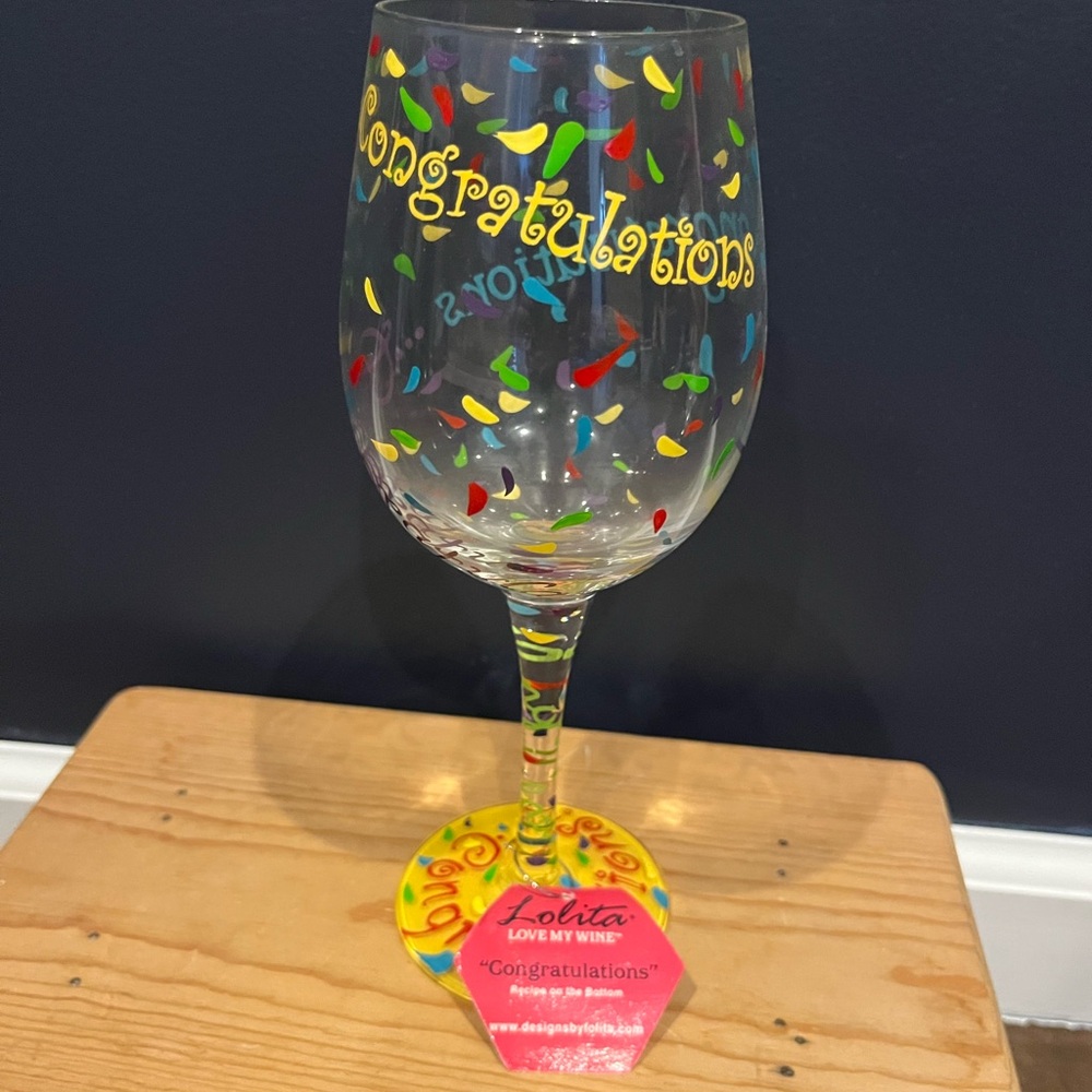 Lolita Congratulations Wine Glass - Picture 2 of 6